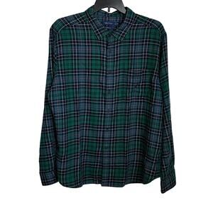 Nautica Men's Classic-Fit Plaid Button-Down Shirt green 2XL $80